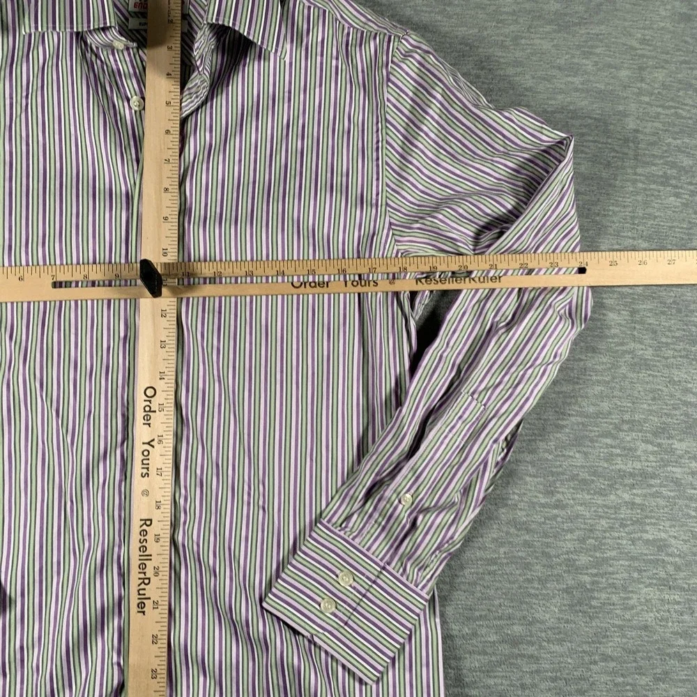 Ted Baker Endurance Dress Shirt‎ Mens 15.5 Purple Striped Long Sleeve Cotton